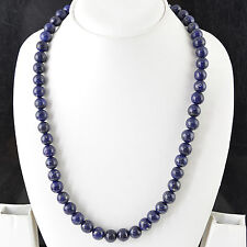 TOP EXCELLENT 415.00 CTS NATURAL RICH BLUE LAPIS LAZULI BEADS NECKLACE STRAND