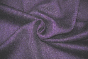 WOOL DOUBLE HEAVY KNIT FACE SIDE PURPLE REVERSE SIDE BLACK MADE IN ITALY D184 - Picture 1 of 13