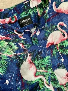 New Carbon Hawaiian Shirt Flamingos All Over Print Tropical Jungle XX Large - Picture 1 of 11