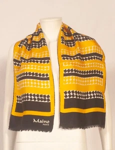 'MAINO - PARIS' 60'S FRENCH VINTAGE LONG PRINT SCARF 48" x 10" - Picture 1 of 3