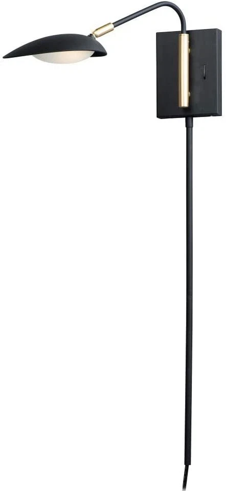 Maxim Lighting 21691BKSBR Scan 7.75" LED Pin-Up Wall Sconce Black/Satin Brass - Image 1 of 1