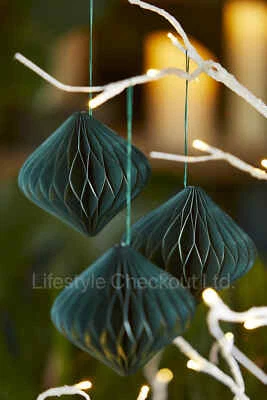 LIFESTYLE CHECKOUT 4 or 6 PACK 4" (10cm) HONEYCOMB PAPER BAUBLE CHRISTMAS DECORATIONS -4 Colours