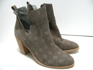 Dolce Vita Wildlederstiefel Damen 10 grau perforiertes Nubuk Slipper Bootie NEU 130 $ - Bild 1 von 14