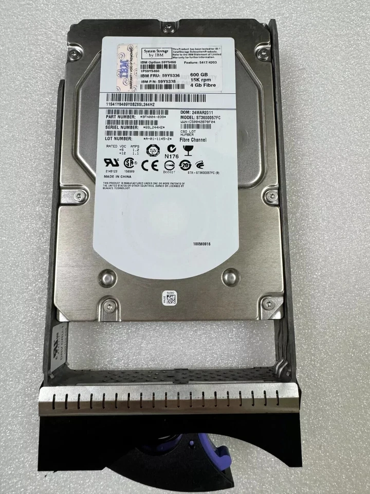 Compatible 59Y5336 IBM 600GB 15K 4GBPS FC 3.5" HARD DRIVE 59Y5460 59Y5322 - Image 1 of 4