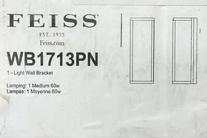 Feiss WB1713PN - 1 Light 6 inch Polished Nickel Wall Sconce Wall Light - Picture 1 of 1