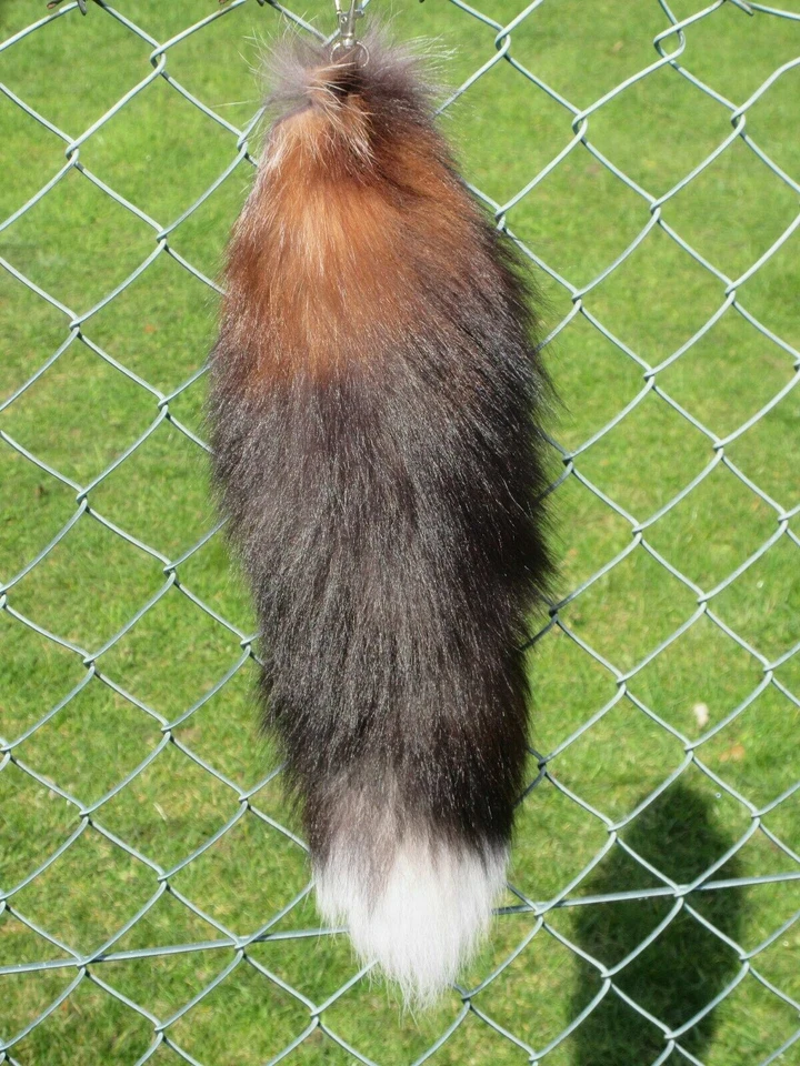 ECHTER TIERSCHWANZ FUCHSSCHWANZ SCHLÜSSELANHÄNGER KEYRING ANHÄNGER 45 cm