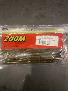 Zoom Original Trick Worm 6 1/2” Green Pumpkin Gold - Picture 1 of 3