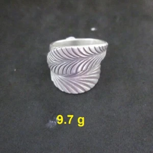 FINE SILVER RINGS 925 STERLING ADJUSTABLE SIZE TWIN SIDE LEAF BIND WRAP - Picture 1 of 6