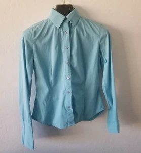 Classiques Entier Womens XS Button Down Shirt Top Blouse Long Sleeve Blue Casual - Picture 1 of 5
