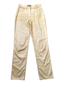 Swish Jeans Trousers Women Small Straight Gold Size 28 Stretch Metalic Sheen - Picture 1 of 17
