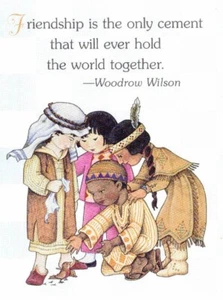 Woodrow Wilson-FRIENDSHIP WORLD-Handcrafted Fridge Magnet w/Mary Engelbreit art - Picture 1 of 1