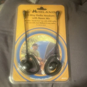 Midland AVP-1 Black Ear-Hook Headsets with Boom Mic works With 2-way Radios - Picture 1 of 7
