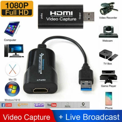 1080P 4K HDMI to USB 2.0 3.0 Video Capture Card Game Audio Video Live Streaming - Image 1 of 4