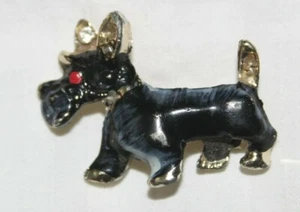 Vintage Scotty Dog Brooch Silver Tone No Markings - Picture 1 of 7