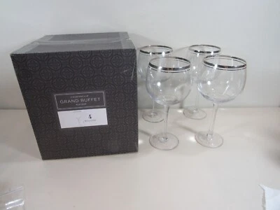 4 никогда не использовавшихся платиновых обода Macy's Charter Club Grand Buffet 19 унций Стеклянный воздушный шар - Изображение 1 из 4