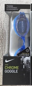 Nike Occhiali da Nuoto Allenamento Cromati Blocco UV Blu/Argento Anti Nebbia N79151-400 - Foto 1 di 5