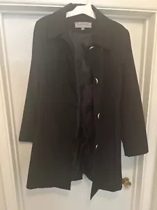 Women’s Anne Klein Black Overcoat Size Medium 4 Button Overcoat - Picture 1 of 5