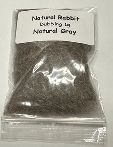 Natural Rabbit Dubbing - Fly tying material - NATURAL GRAY - x 1g - Picture 1 of 1