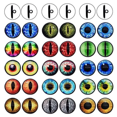 5 Paare Glas Tieraugen Knöpfe Annähen Plüschtier Spielzeug Puppen Augen 6-30 mm - Bild 1 von 4