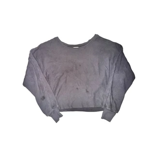 Sudadera corta holgada Joah marrón para mujer talla única negra dobladillo crudo forrada de vellón - Imagen 1 de 6