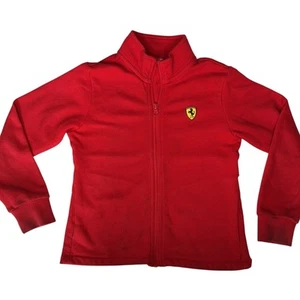 Ferrari Girls Scuderia 100% Cotton Red Full Zip “On Track” Fleece Shacket, S 5/6 - Picture 1 of 15