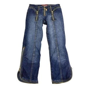 VTG Y2K Baby Phat Denim Capris Jrs Sz 5 Blue Low Rise Zipper Closure Hip Hop - Picture 1 of 11
