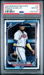2024 Bowman - Ronald Acuña Jr. #32 Chrome Mojo Refractor PSA 10 - Picture 1 of 2