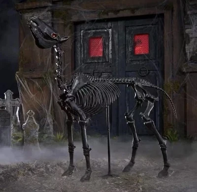 5.5 Ft. LED Black Skeleton Pony / Horse Home Accents Holiday NEW