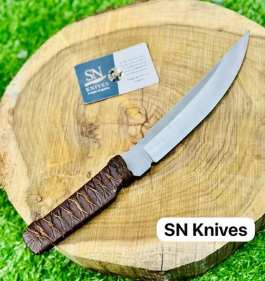 CUCHILLO BOWIE DE CAZA DE ACERO D2 HECHO A MANO PERSONALIZADO CUCHILLO DE CAMPING CON FUNDA Foto 1 de 4