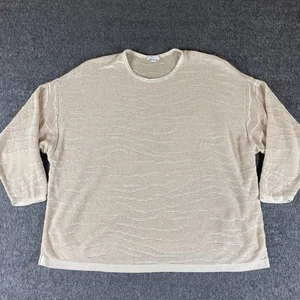 Suéter para mujer Jill Pure Jill talla XL beige tejido texturizado mezcla de lino - Imagen 1 de 15