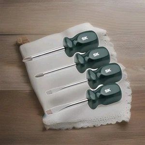 SK Professional Tools 4pc SureGrip Short Screwdriver Set New Lifetime Warranty - Picture 1 of 17