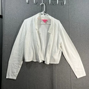 Isaac Mizrahi Live! Collared Sweater Cardigan Cardigan Bright White Size X-Large - Picture 1 of 9