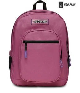 ZAINO scuola FREETHINK seven ROSA backpack UNISEX vol 34 litri CON USB PLUG fant - Picture 1 of 8