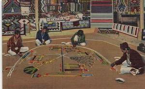 POSTCARD Whirling Log (Good Luck) Sand Painting of the Navajo Indians - Picture 1 of 2