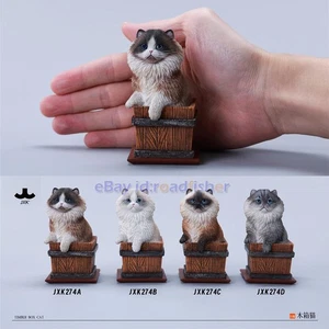 JXK 1/6 Timber Box Cat Figurine Model Animal Figure Collection Decor Kid's Toys - Picture 1 of 27