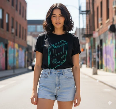 Camiseta Nintendo Game Boy Para Mujer S Negra Retro Y2K Juegos Usada en Cultura Pop Foto 1 de 4