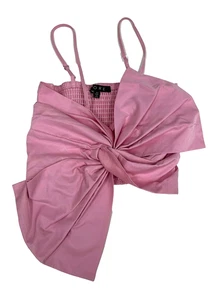 Fore Damen rosa Twist Schleife vorne gerafft Neckholder Top XS - Bild 1 von 7