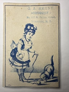 VIKTORIANISCHE HANDELSKARTE GA Heyne, Drogist Ulmiset heilt N Salina St Syrakus C6 - Bild 1 von 5