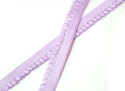 1/2" 13mm wide 5-10yd Violet Light Purple Ruffles 1 Sided Edge Elastic Band L341 - Image 1 of 4
