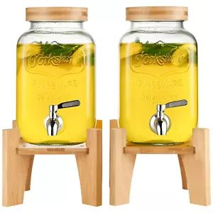 Drink Juice Dispenser 1 Gal Beverage Dispenser for Parties Glass with Stand - Picture 1 of 12