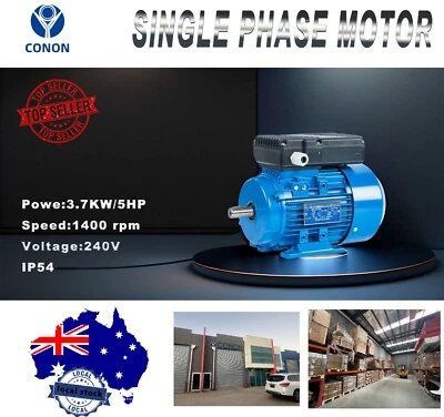 3.7kw 5HP 1400rpm Electric motor single phase 240v cement mixer hoist REVERSIBLE - image 1 of 4