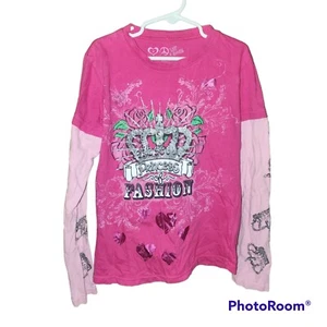 Love, Peace & Lip Gloss Girls Pink Size 7/8 Long Sleeve Princess of Fashion - Picture 1 of 5