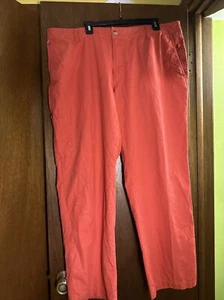 Columbia Men’s PFG Pants Red 100% Cotton Size 42x32 Flat Front Chino Style - Picture 1 of 10