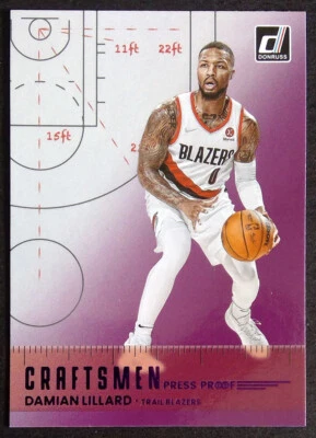 2022-23 Panini Donruss Craftsmen Purple Press Proof #9 Damian Lillard - NM/MT+ - Image 1 of 2