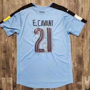Camiseta de fútbol local 2017 Puma Uruguay Edinson Cavani para hombre M dañada Boca PSG - Imagen 1 de 9