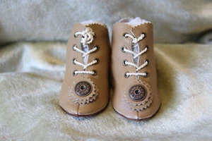 BOTAS de cuero para muñeca antigua ~ Kestner Jumeau Bru 2-7/8" (73 mm) #362 Dolantik - Imagen 1 de 7