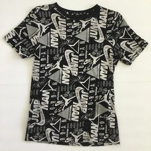 Nike Boys Air Jordan T Shirt All Over Print Black White Short Short Size L - Picture 1 of 6