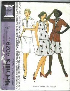 McCall's Sewing Pattern 4029, Vintage Dress and Unlined Jacket, Size 14, Uncut - Picture 1 of 2