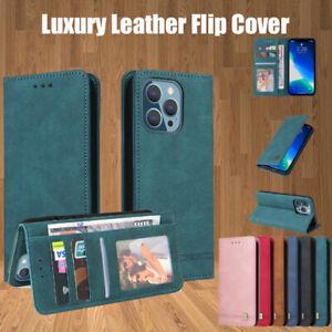 For iPhone 13 12 11 Pro XS Max 8 7 6 Luxury Leather Wallet Stand Flip Case Cover