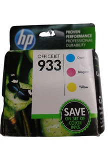 5x HP Officejet 933 Ink Cartridge Cyan, Magenta, Yellow -2 Boxes- Exp. Sep/2014 - Picture 1 of 3